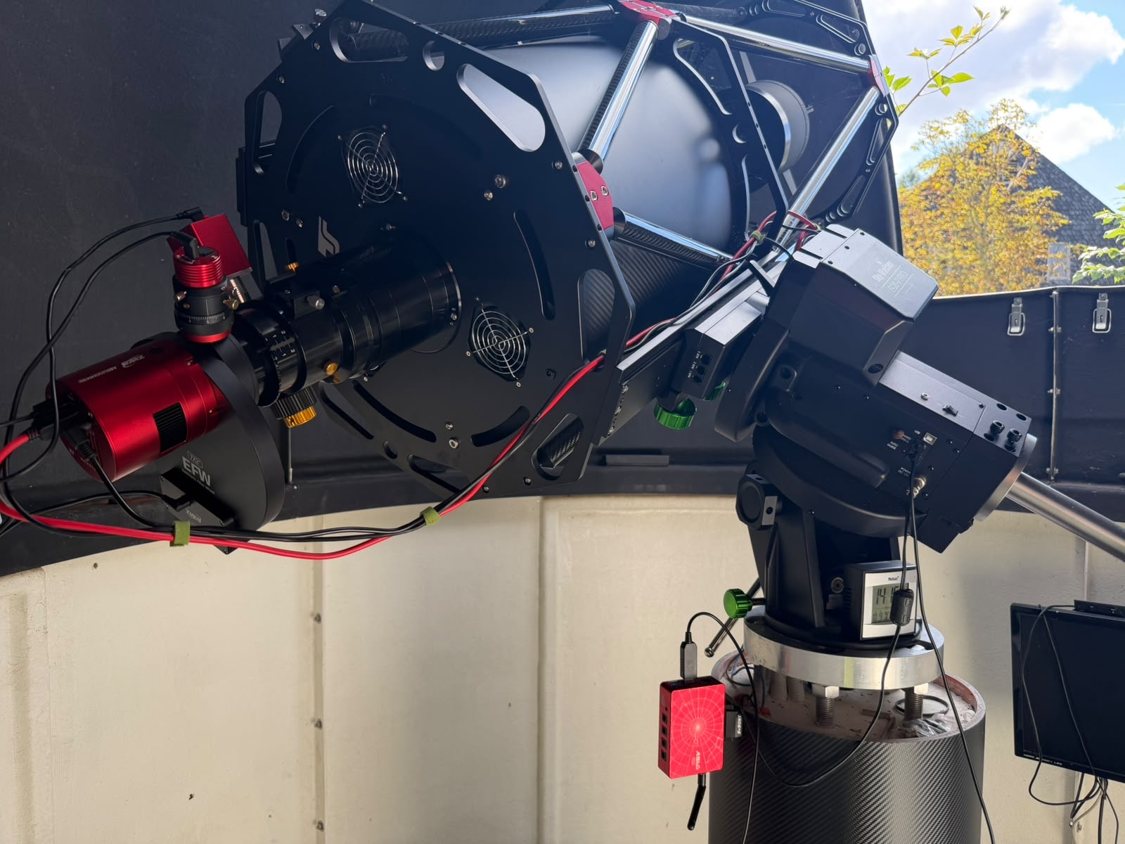 Newtonian telescope in a private observatory with ZWO ASI camera and ASIAIR